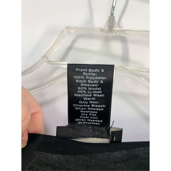 Ann Taylor Women's Black Tie V-Neck Long Sleeve Top Blouse Size Medium NWOT - Picture 7 of 7